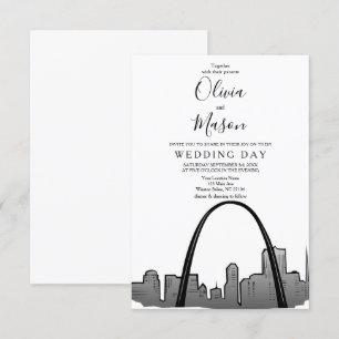 St Louis Skyline Cityscape Wedding bjudande Inbjudningar