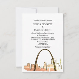St Louis Skyline Cityscape Wedding bjudande Inbjudningar