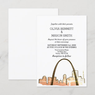 St Louis Skyline Cityscape Wedding bjudande Inbjudningar