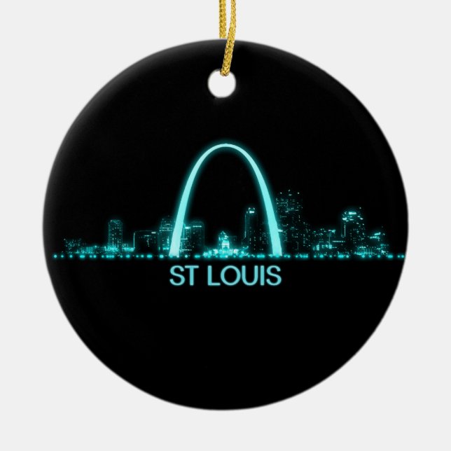 St Louis Skyline Julgransprydnad Keramik (Framsidan)