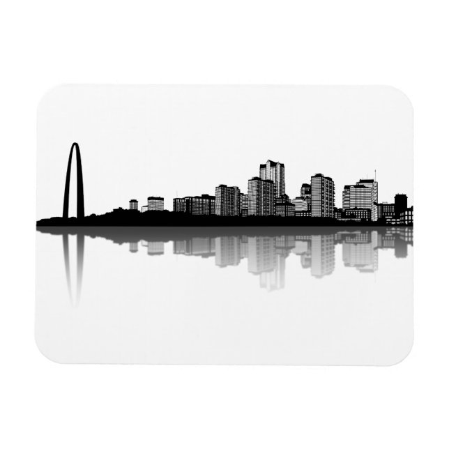 St. Louis Skyline Magnet (b/w) (Horisontell)