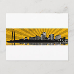 St. Louis Skyline Postcard (gult) Vykort