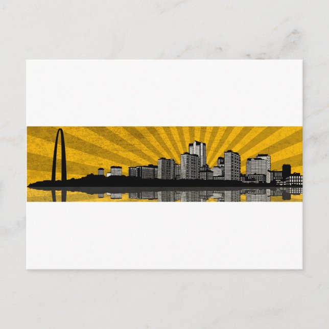 St. Louis Skyline Postcard (gult) Vykort (Framsida)