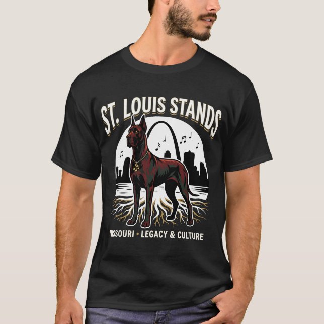 St. Louis Stands Great Dane Cultural Legacy Art T Shirt (Framsida)