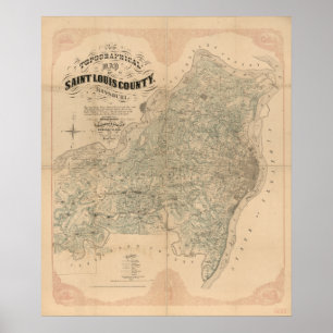 St Louis ståndsmässig vintagekarta Poster