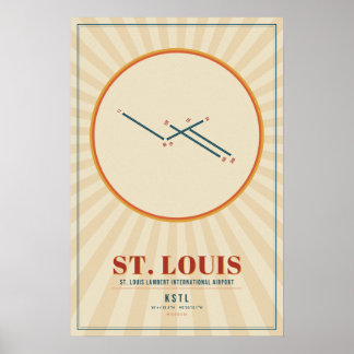 St. Louis STL Airport Landningsbanekarta Affisch |