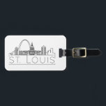St. Louis Stylized City Skyline Luggage Tag Bagagebricka<br><div class="desc">En unik bagagetod som representerar den vackra staden St. Louis.  Den här märkrn illustrerar stadens unika skylt med namn under.</div>