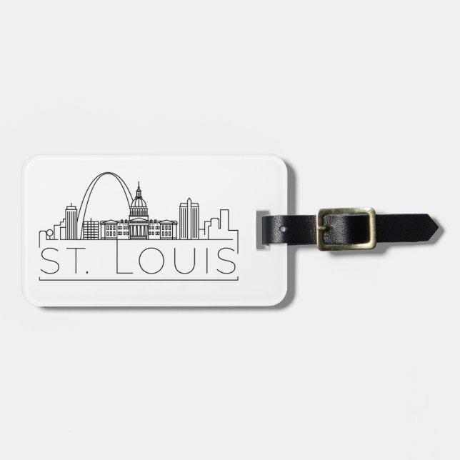 St. Louis Stylized City Skyline Luggage Tag Bagagebricka (Horisontell Framsida)