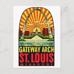 St Louis Vintage Gateway Arch Vykort