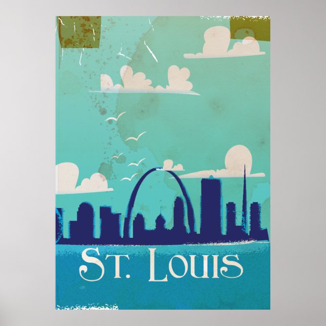 St.Louis vintage resemålningaffisch Poster (Framsidan)