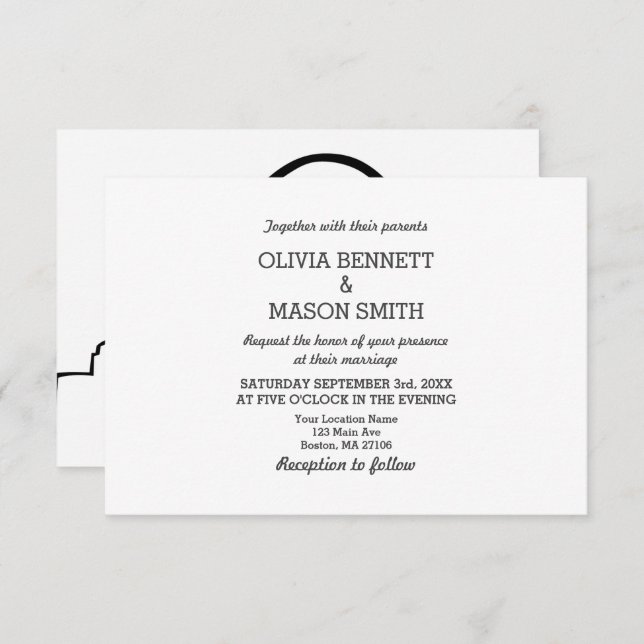 St Louis Wedding Invouri Saint Louis Inbjudningar (Fram/baksida)