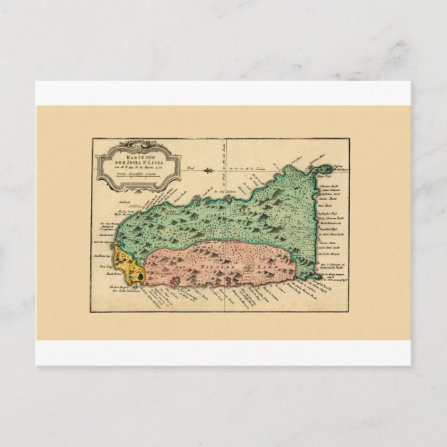 St Lucia 1758 Vykort (Framsida)