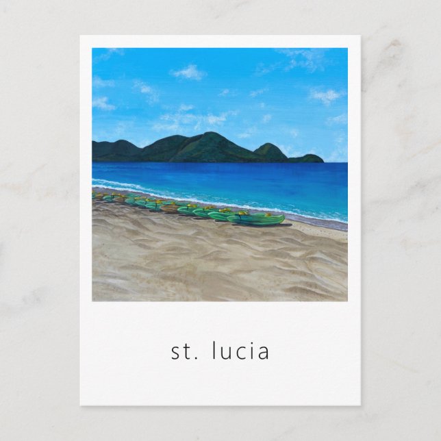 St. Lucia Beach och.. Resevykort Vykort (Framsida)