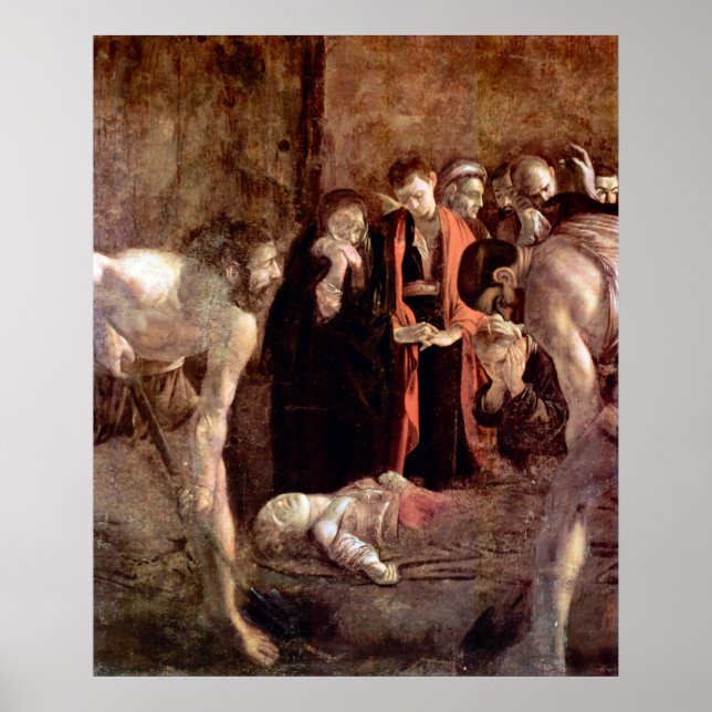 St. Lucia-begravningen av Caravaggio Poster (Framsidan)