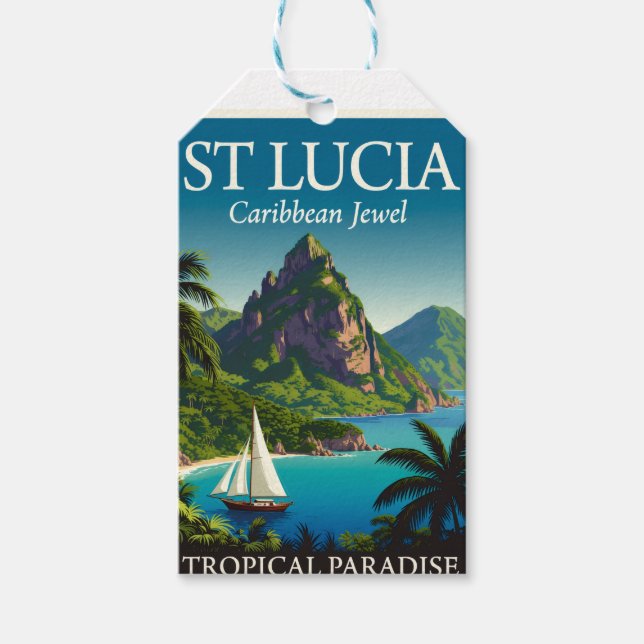 St Lucia Caribbean Jewel  Presentetikett (Framsidan)
