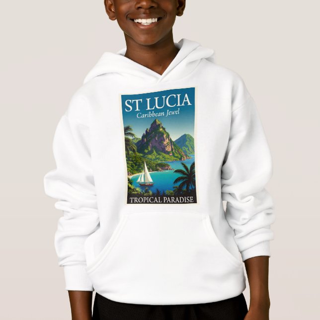 St Lucia Caribbean Jewel  T-Shirt (Framsida)