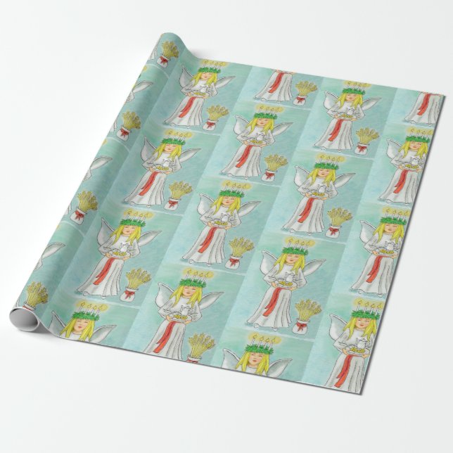 St. Lucia Day Giftwrap Presentpapper (Utrullad)