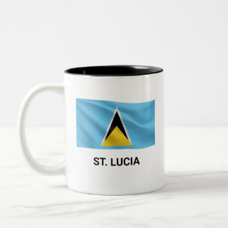 St. Lucia Enkel Flagga | Varje Dag Stolthet Två-Tonad Mugg