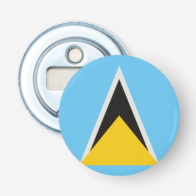 St Lucia Flagga Flasköppnare (Framsidan)