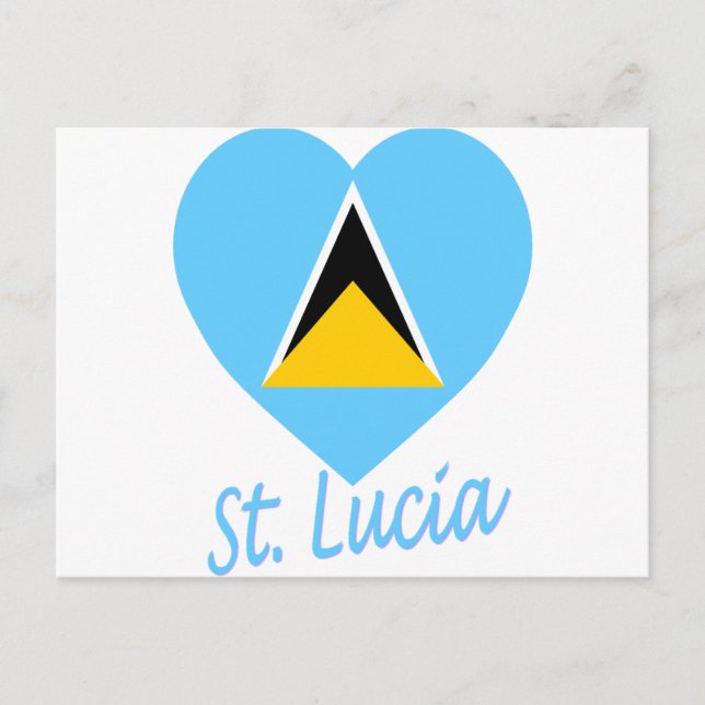 St Lucia Flagga Heart Vykort (Framsida)