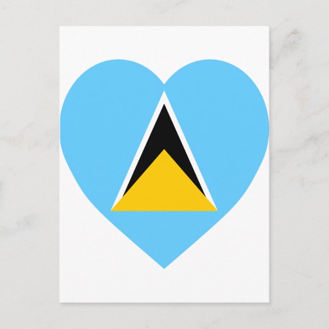 St Lucia Flagga Heart Vykort (Framsida)