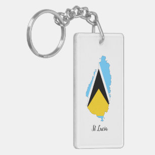 St Lucia Flagga Karta 
