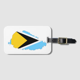 St Lucia Flagga Karta Bagagebricka