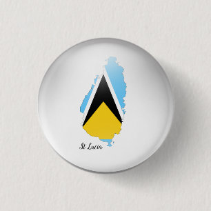 St Lucia Flagga Karta   Knapp