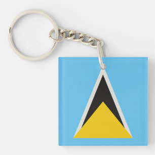 St Lucia Flagga Keychain