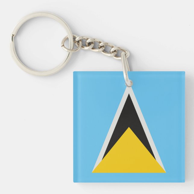 St Lucia Flagga Keychain (Framsidan)