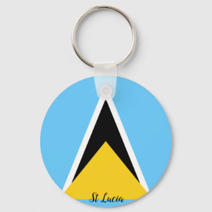 St Lucia Flagga Keychain Nyckelring