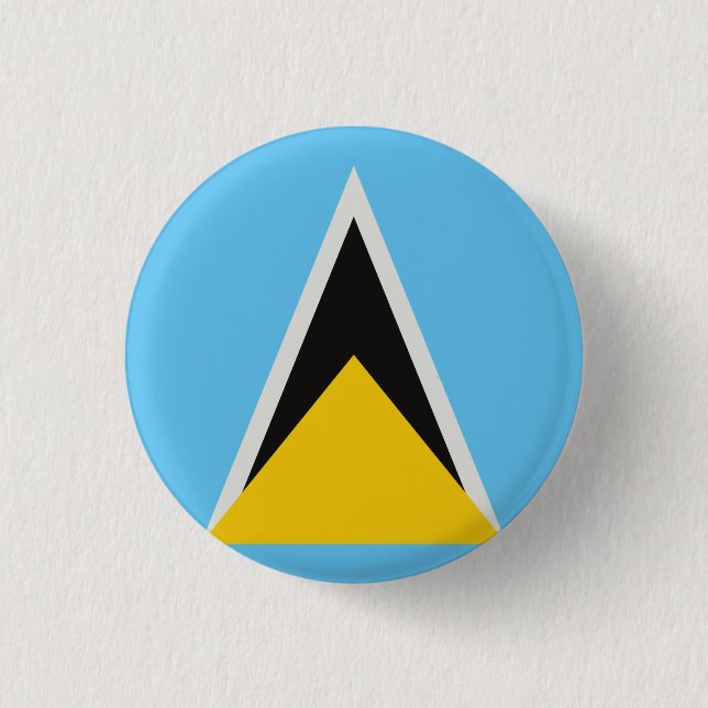 St Lucia Flagga Knapp (Framsida)