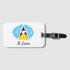 St Lucia Flagga läppar  Bagagebricka