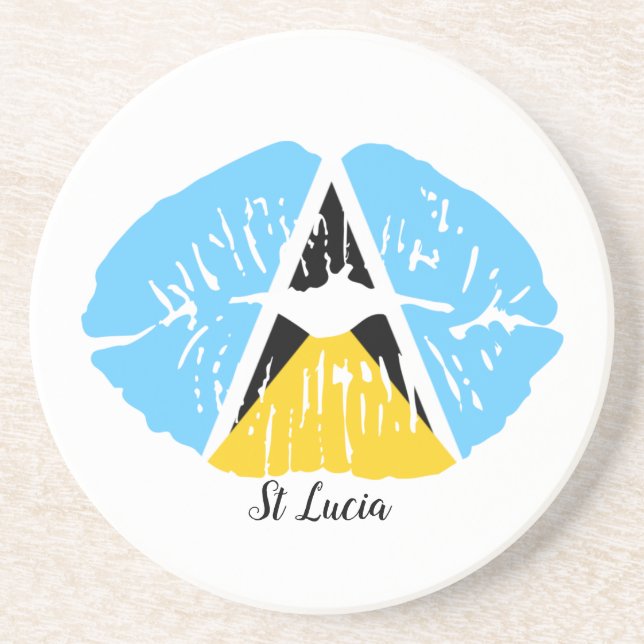 St Lucia Flagga läppar   Underlägg (Framsidan)