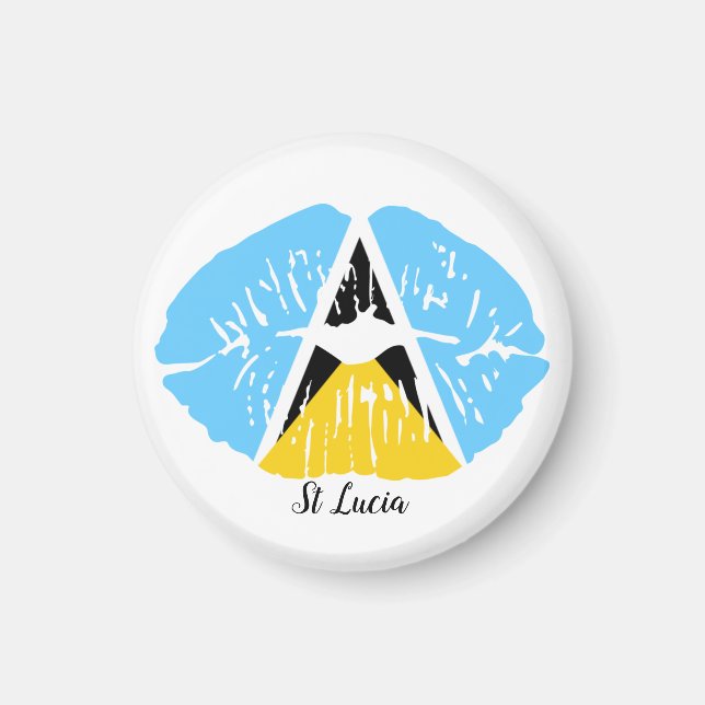 St Lucia Flagga Magnet (Framsidan)