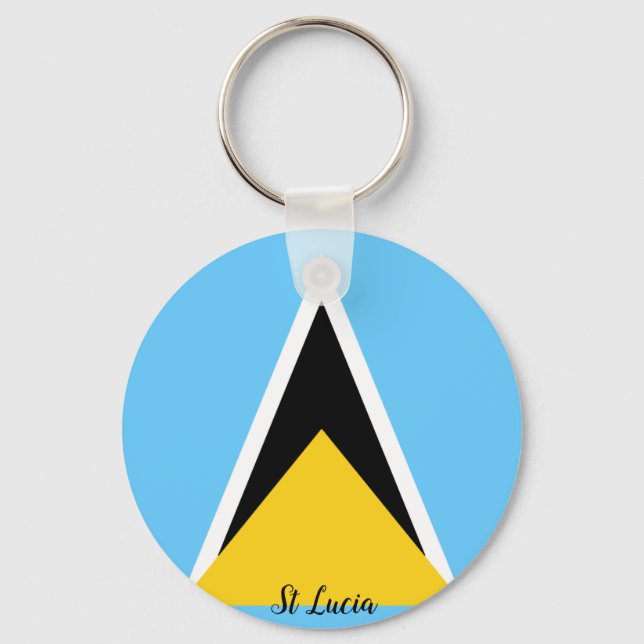 St Lucia Flagga Nyckelring (Framsida)