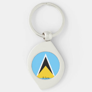 St Lucia Flagga Nyckelring