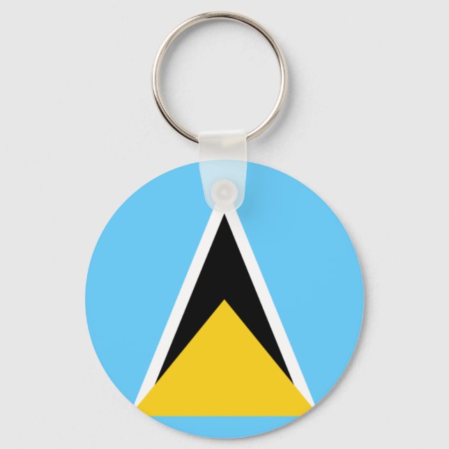 St Lucia Flagga Nyckelring (Framsida)