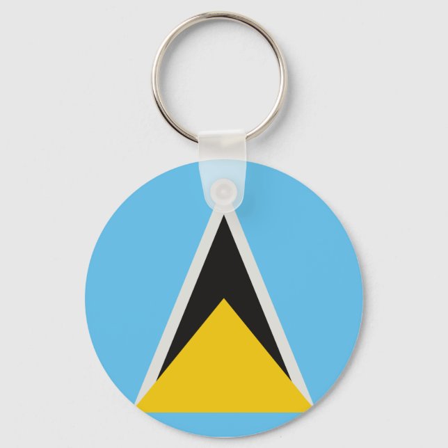 St Lucia Flagga Nyckelring (Framsida)