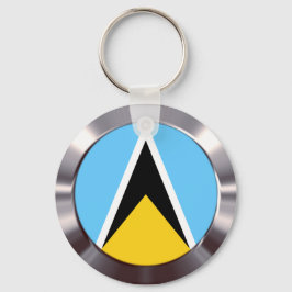 St Lucia Flagga Nyckelring