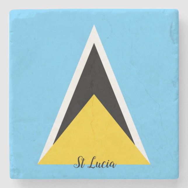St Lucia Flagga  Stenunderlägg (Framsidan)