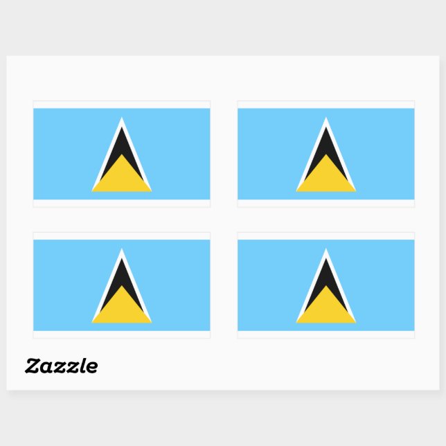 St. Lucia Flagga Sticker Rektangulärt Klistermärke (Ark)