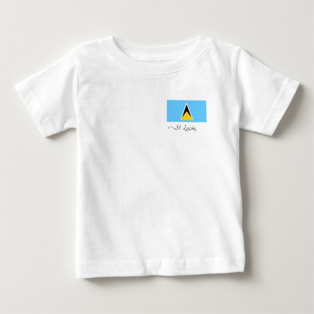 St Lucia Flagga T Shirt (Framsida)