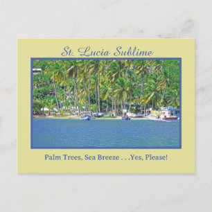 St Lucia: Handflatan Träd, Sea Breeze. . Ja, snäll Vykort