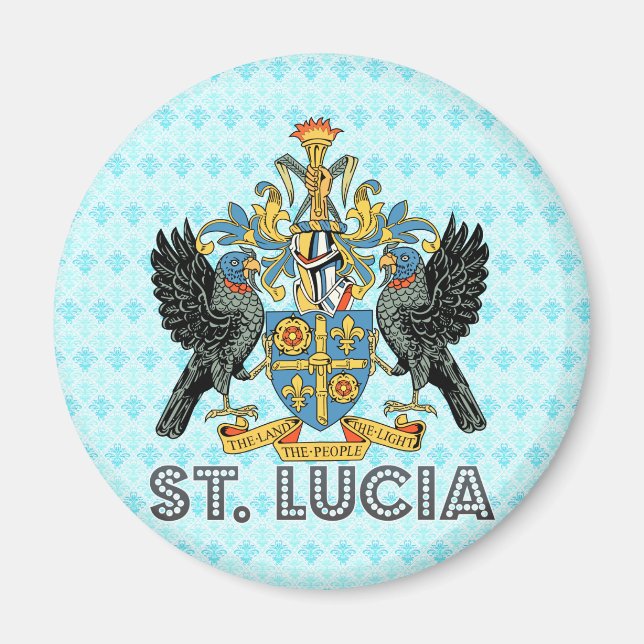 St. Lucia High Quality Jacka of Arm Magnet (Framsidan)