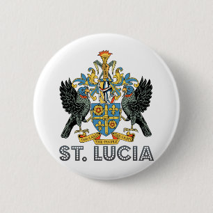 St Lucia högkvalitativ vapensköld Knapp