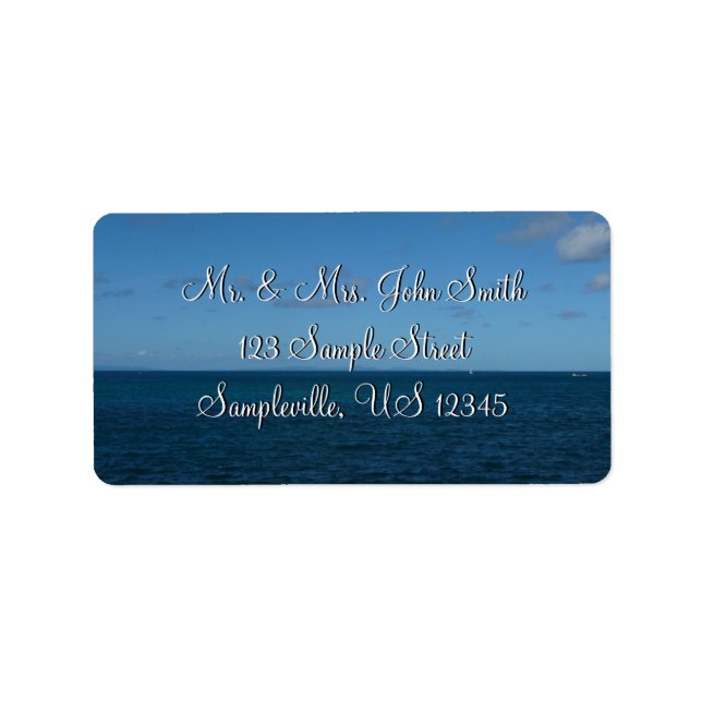 St. Lucia Horizon Blue Ocean Adressetikett (Framsidan)