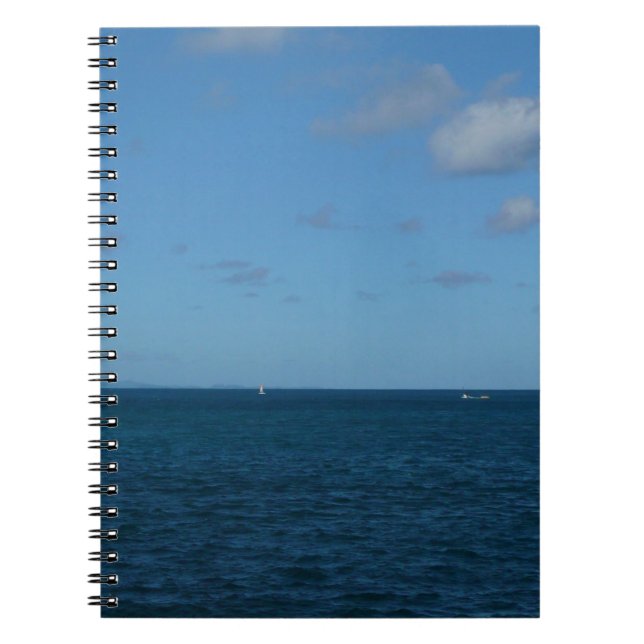 St. Lucia Horizon Blue Ocean Anteckningsbok (Framsidan)