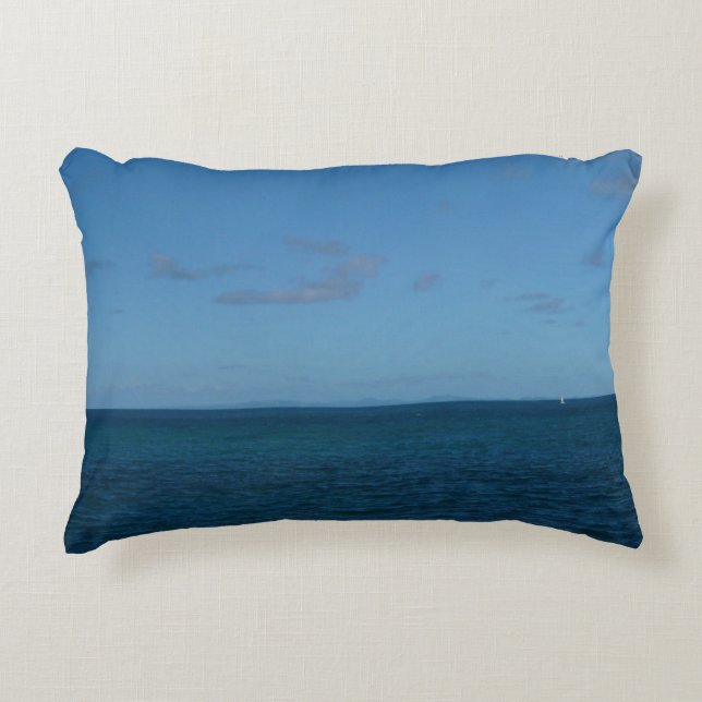 St. Lucia Horizon Blue Ocean Prydnadskudde (Framsidan)