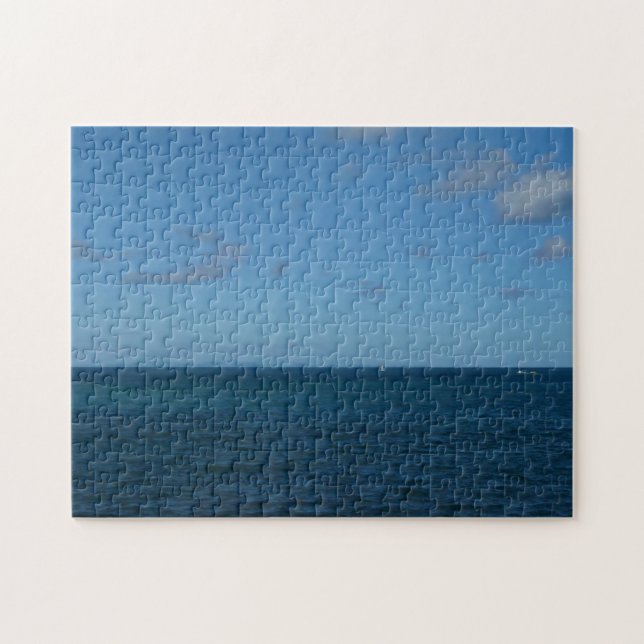 St. Lucia Horizon Blue Ocean Pussel (Horisontell)